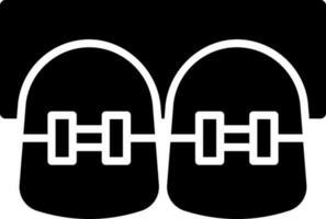 Teeth braces icon in Black and White color. vector