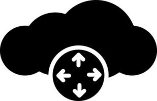 Expand arrows and cloud in black color. vector