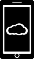 Cloud in Black and White smartphone. vector