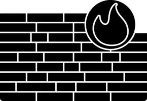 Illustration of firewall flat icon. vector