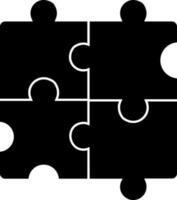 Illustration of puzzle icon in Black and White color. vector