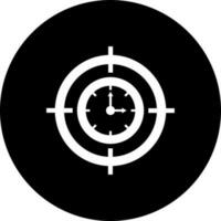 Target time icon or symbol in Black and White color. vector