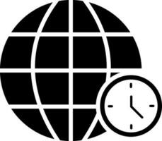 Internet time glyph icon in flat style. vector