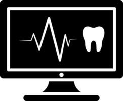 dentista monitor icono en plano estilo. vector