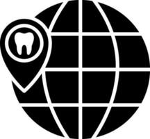 Dental clinic location search icon or symbol. vector