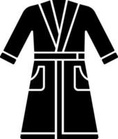 Bathrobe icon in Black and White color. vector