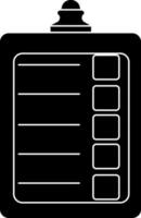 Flat style blank clipboard in black and white color. vector