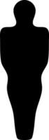 Isolated faceless man in black color. Glyph icon or symbol. vector