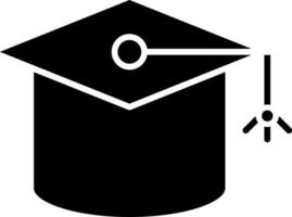 Mortarboard icon in Black and White color. vector