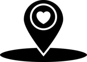 Glyph icon or symbol of charity center location. vector