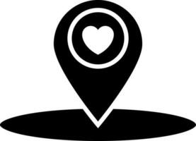 Glyph icon or symbol of charity center location. vector