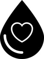 Blood donation or charity glyph icon. vector