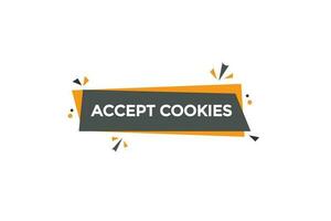 accept cookies  vectors, sign, level bubble speech accept cookies vector