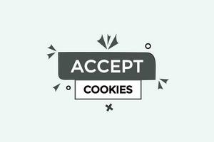 accept cookies  vectors, sign, level bubble speech accept cookies vector
