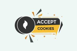 accept cookies  vectors, sign, level bubble speech accept cookies vector