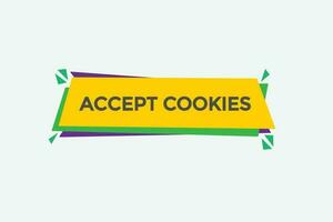 accept cookies  vectors, sign, level bubble speech accept cookies vector