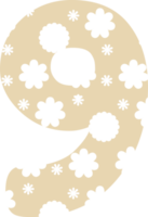 Number 9 flowers background. png