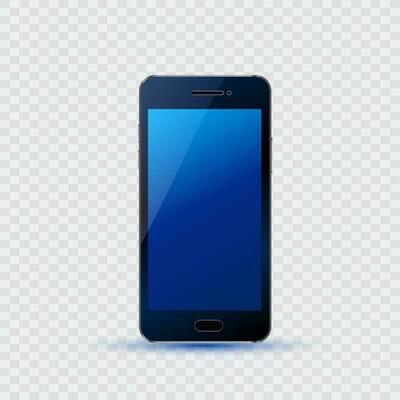 Vector illustration of smartphone on png background.
