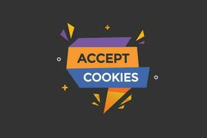 accept cookies  vectors, sign, level bubble speech accept cookies vector