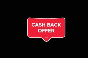 cash back offer vectors, sign, level bubble speech cash back offer vector