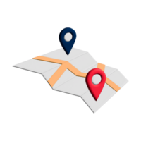 Map. Shopping online icon set - 3D render icon png