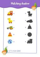 Shadow matching game for kids vector