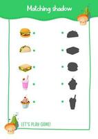 Shadow matching game for kids vector