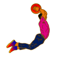 icon man play basket ball and jump to shoot png