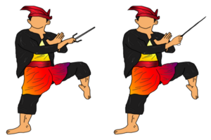 icon warriors doing dance combating stand one leg and hold weapon png