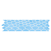 blauw washi plakband met vis schaal patroon png