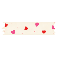 rojo y rosado corazón washi cinta png