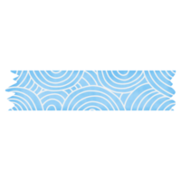 blå washi tejp spiral mönster png