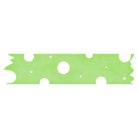 Green Washi Tape with Polka Dot Pattern png