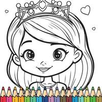 A princess with a crown on her head vector