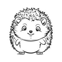 A hedgehog sitting on a white background. vector