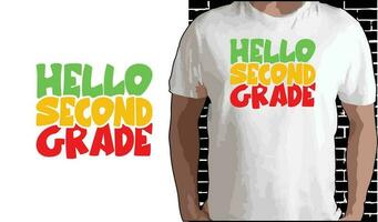 Hello 2nd Grade T shirt Design, Quotes about Back To School, Back To School shirt, Back To School typography T shirt design vector