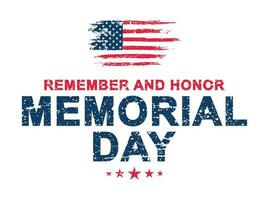 Remember And Honor. Memorial Day Design vector