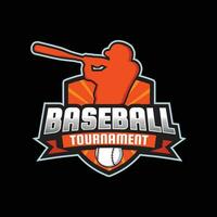 Vector baseball tournament logo design template, event, championship, league, sports editable text logo