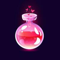 love potion tincture pink love potion in cartoon style for the game vector