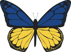 Ucrania mariposa bandera vector