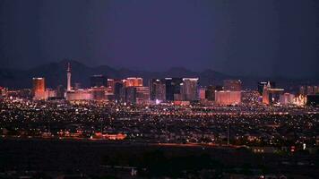 las vegas stadsgezicht Bij nacht. las vegas horizon video