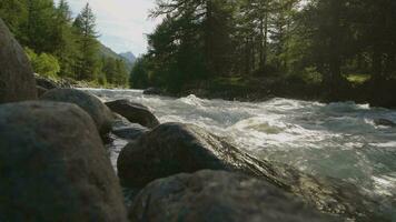 val snoka Italien alps naturskön berg flod video
