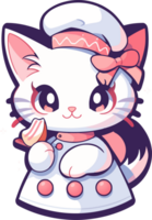 A cartoon drawing of a cat wearing a dress that says hello kitty png