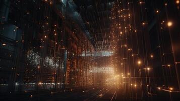 3d rendering abstract digital technology background. Network connection structure. Digital data visualization. photo