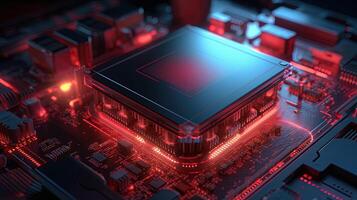 3d rendering of abstract technology concept background. Futuristic circuit board. photo