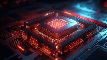 3d rendering of abstract technology concept background. Futuristic circuit board. photo