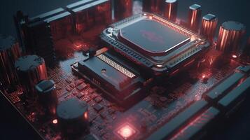 3d rendering of abstract technology concept background. Futuristic circuit board. photo