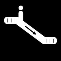 Symbol sign. Escalator going down pictogram. Down escalator sign, with black background vector