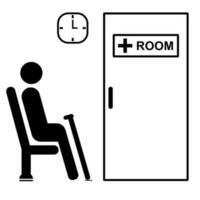 Symbol sign. Waiting Room pictogram, waiting room sign at RSUD vector
