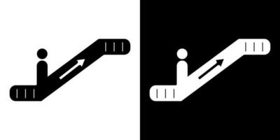 Symbol sign. Escalator going down pictogram. Down escalator sign, with black and white background vector